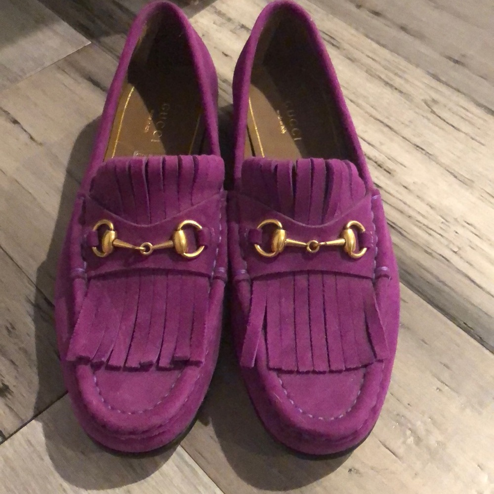 Gucci suede loafers
